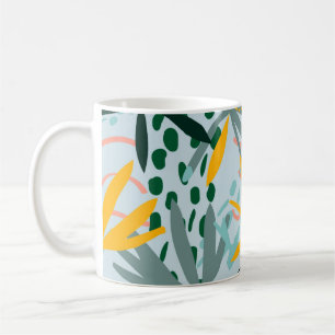 Tropical seamless texture with palm leaves, raster coffee mug