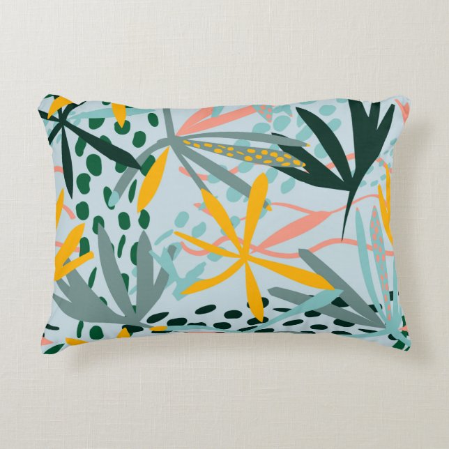 Tropical seamless texture with palm leaves, raster decorative cushion (Front)