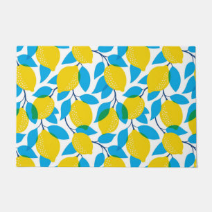 Tropical Seamless With Yellow Lemons Doormat