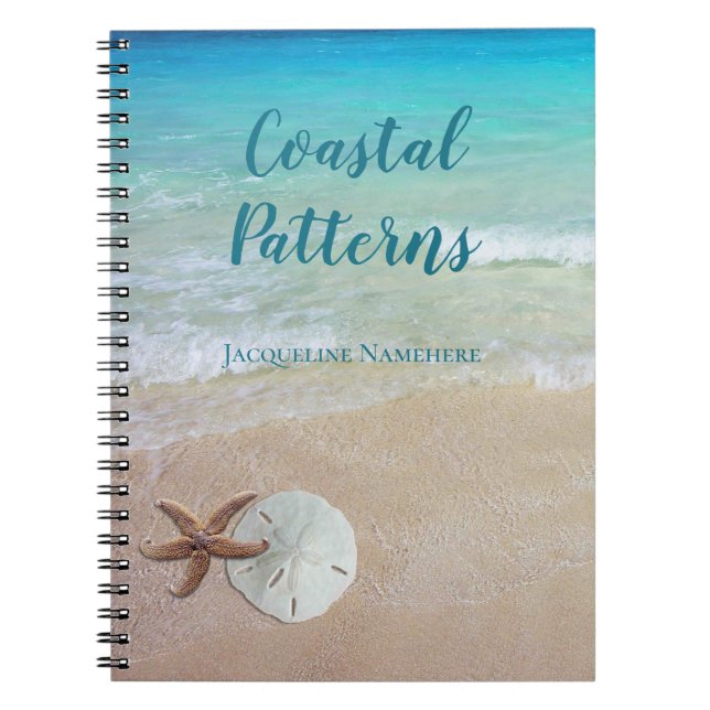 Tropical Seas Sand Dollar Starfish Custom Notebook (Front)