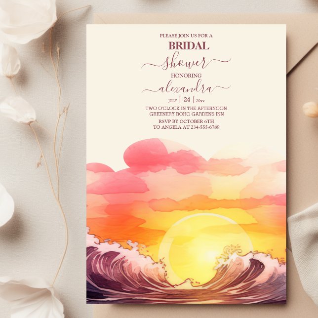 Tropical Seascape Beach Cruise  Bridal Shower Invitation (Creator Uploaded)