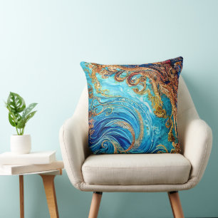 Tropical Seascape Beach Ocean Waves  Cushion