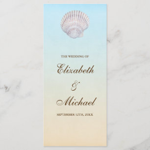 Tropical Seashell Beach Wedding Program Programme