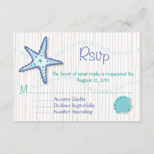 Tropical Seashell Wedding RSVP cards