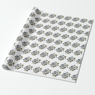 Tropical seashells wrapping paper
