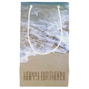 tropical seashore with frothy surf small gift bag