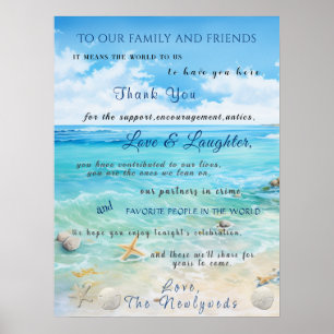 Tropical, Seaside Wedding Starfish Sand Dollars Poster