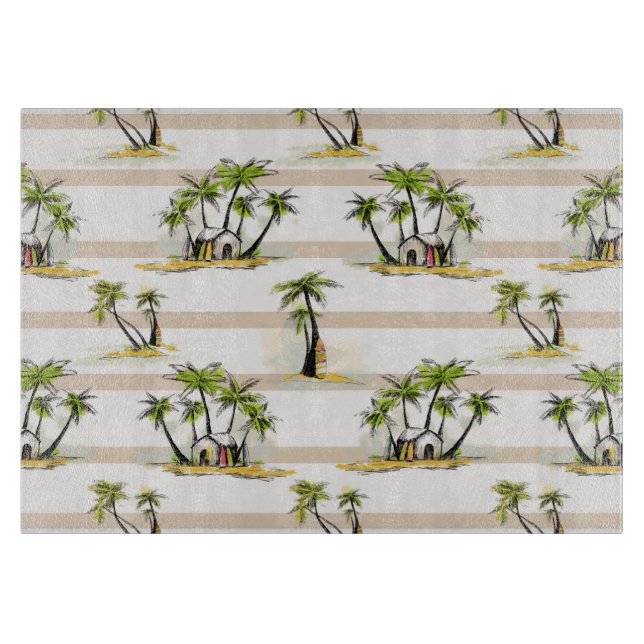 Tropical Shack And Palms Cutting Board (Front)
