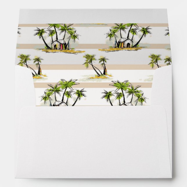 Tropical Shack And Palms Envelope (Back (Bottom))