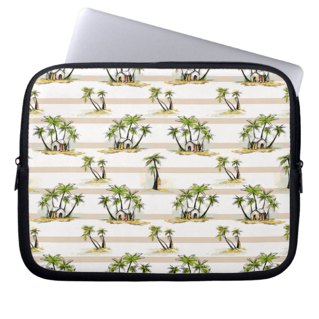 Tropical Shack And Palms Laptop Sleeve (Front)