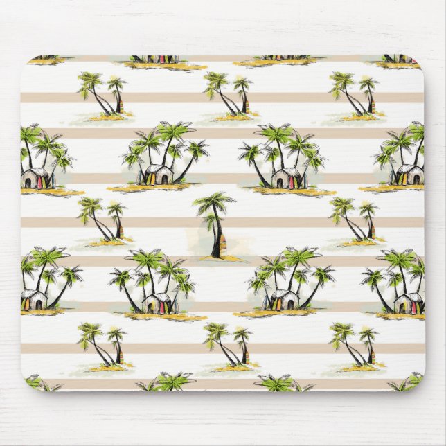 Tropical Shack And Palms Mouse Mat (Front)