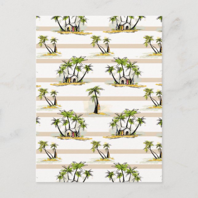 Tropical Shack And Palms Postcard (Front)