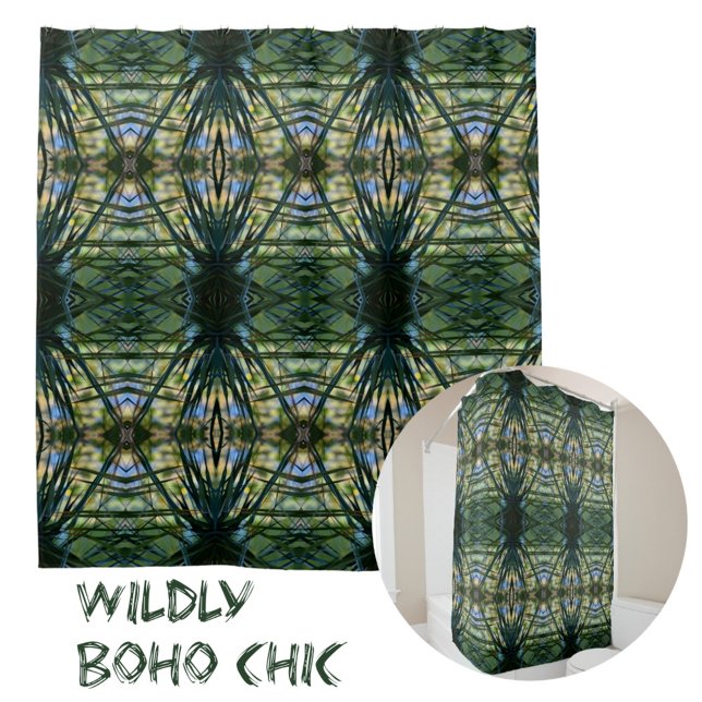 Tropical Shades Boho Chic Intricate Pattern Shower Curtain (Creator Uploaded)