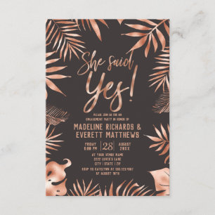 Tropical She Said Yes Engagement Party Invite