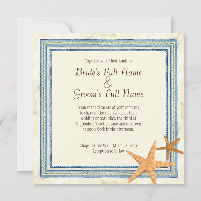 Tropical Shell Paradise  - Wedding Invitation (Front)