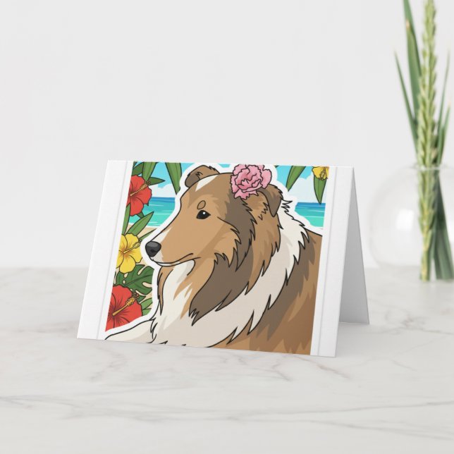 Tropical sheltie card (Front)