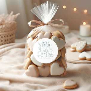 Tropical Shes a Catch Celebration Classic Round Sticker