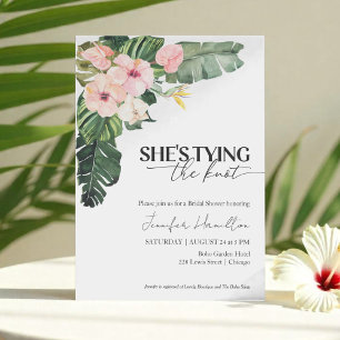 Tropical She's tying the knot Bridal Shower Invitation