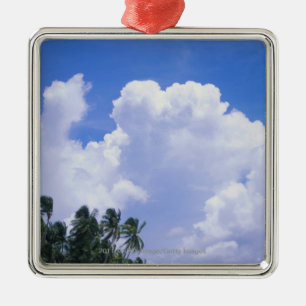 Tropical shoreline metal tree decoration