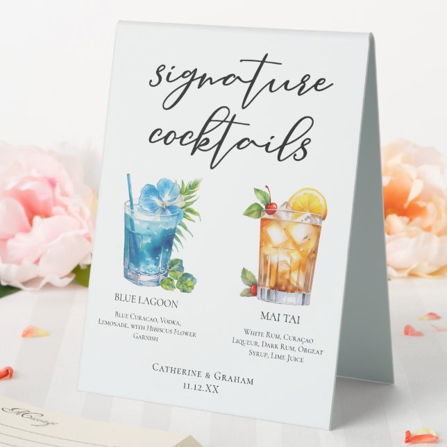 Tropical Signature Cocktails Wedding Menu (In SItu (Wedding))
