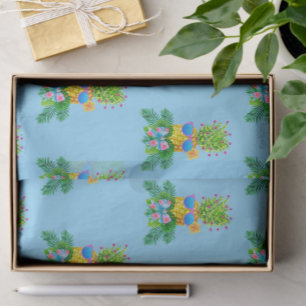 Tropical Singing Pineapple Lady Christmas Holiday Tissue Paper