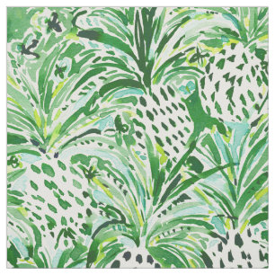 TROPICAL SITCH Green Pineapple Watercolor Fabric