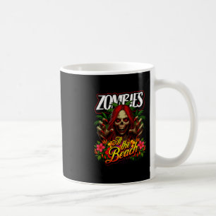 Tropical Skull Girl Horror For Cruise And Vacation Coffee Mug