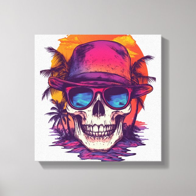 Tropical Skull Vibe Canvas Print (Front)