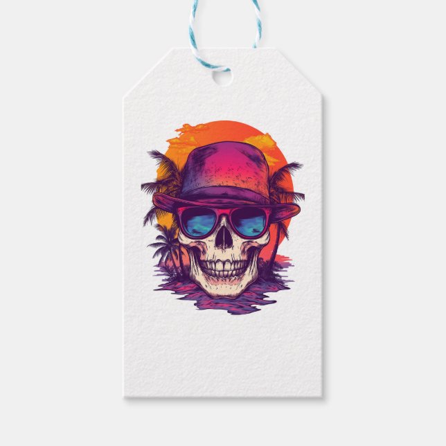 Tropical Skull Vibe Gift Tags (Front)