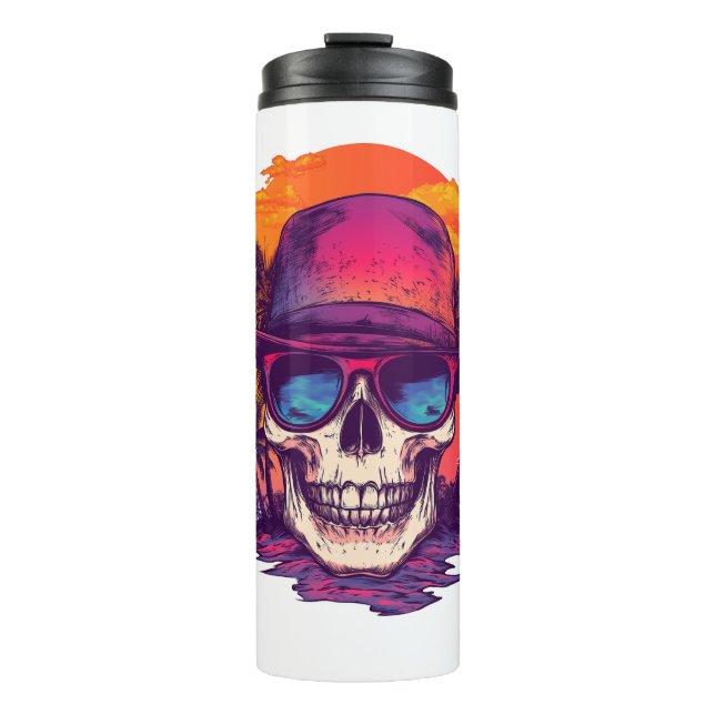 Tropical Skull Vibe Thermal Tumbler (Front)