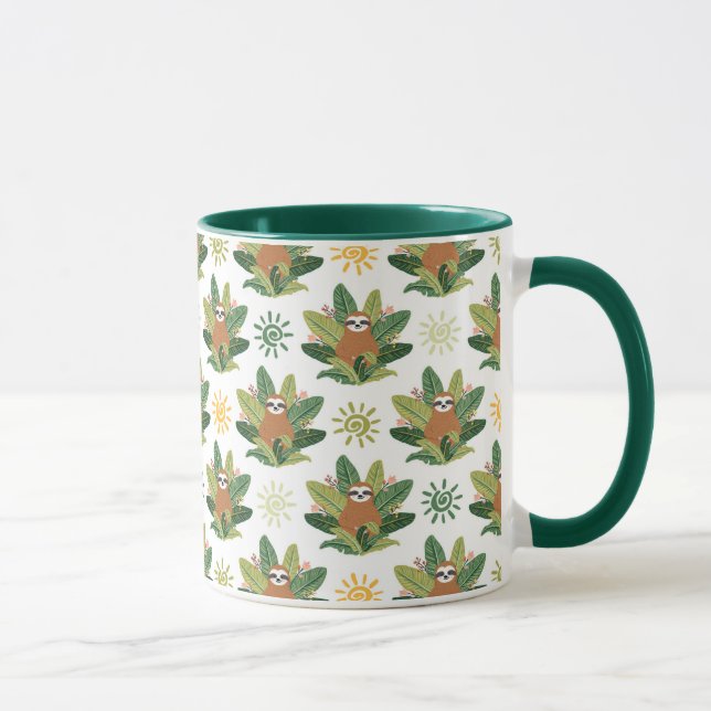 Tropical Sloth Pattern Mug (Right)