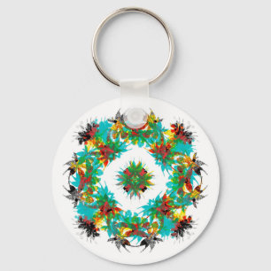 Tropical Snowflake Keychain 