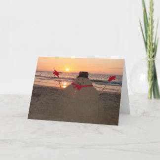 Tropical Snowman Holiday Card