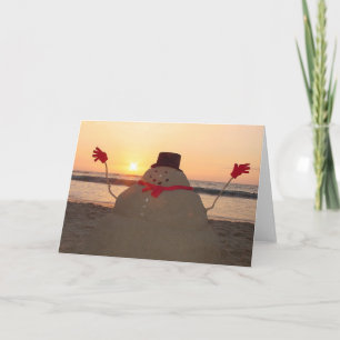 Tropical Snowman  Holiday Card