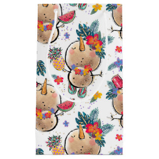 Tropical Snowman White Christmas Bag