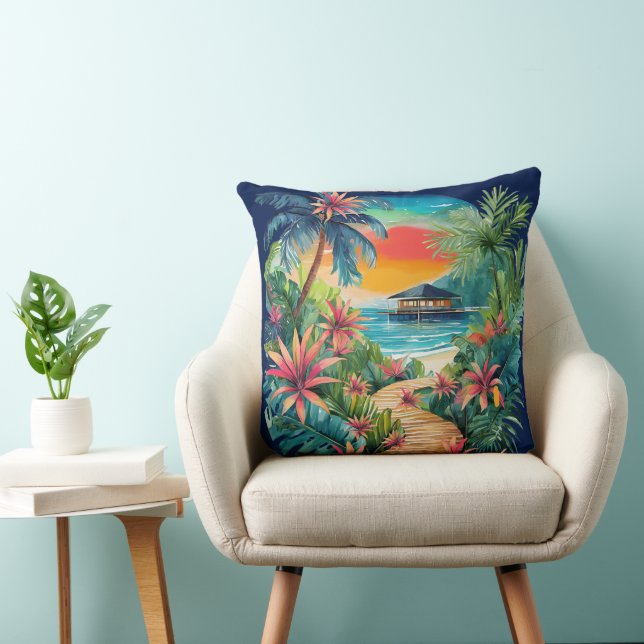 Tropical Spa Blossoms: Guiding You to Serenity Cushion (Chair)