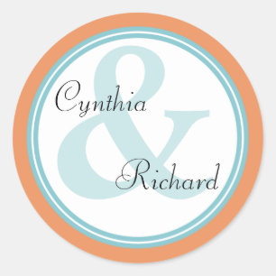 Tropical Spa Bride Groom Monogram Wedding Stickers