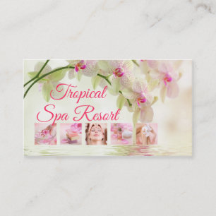Tropical Spa Resort Creamy Business Card