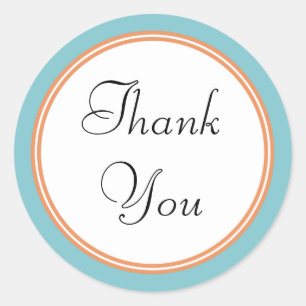 Tropical Spa Teal Thank You Stickers