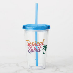 Tropical spirit acrylic tumbler