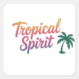 Tropical spirit square sticker
