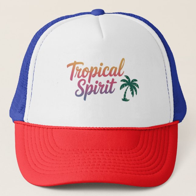 Tropical spirit trucker hat (Front)