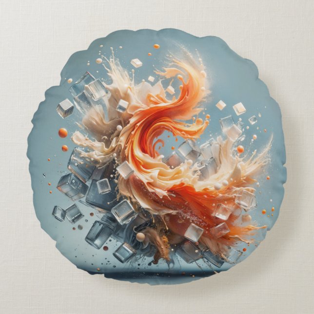 Tropical Splash Round Cushion (Front)