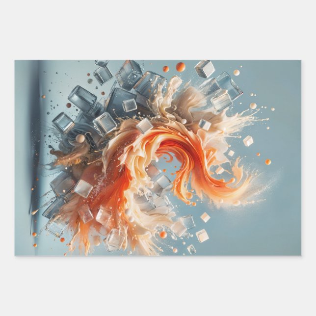 Tropical Splash Wrapping Paper Sheet (Front)