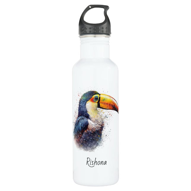 Tropical Splendour Toucan, custom 710 Ml Water Bottle (Front)