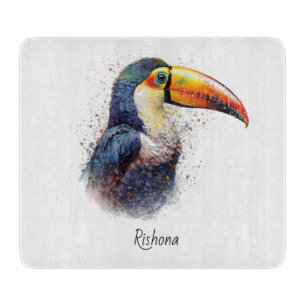 Tropical Splendour Toucan, custom Cutting Board