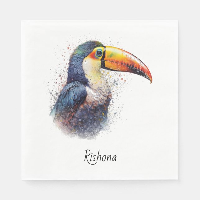 Tropical Splendour Toucan, custom Napkin (Front)