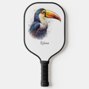 Tropical Splendour Toucan, custom Pickleball Paddle