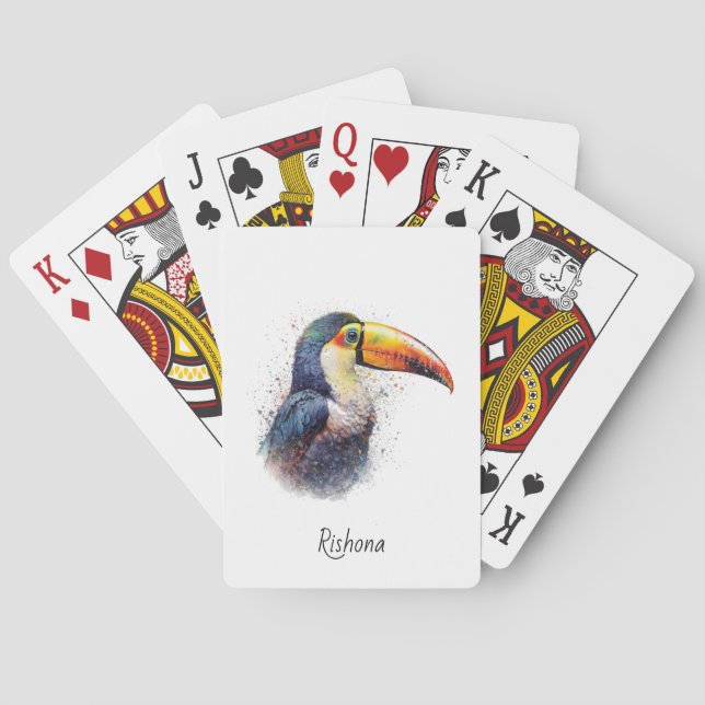 Tropical Splendour Toucan, custom Playing Cards (Back)