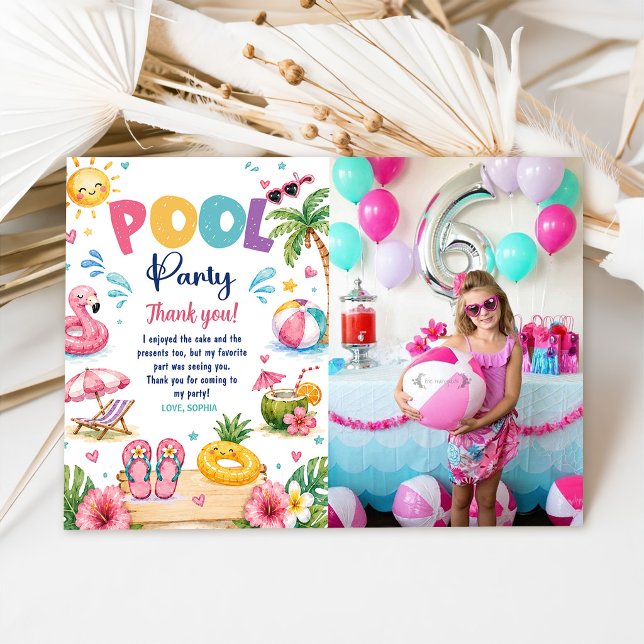 Tropical Splish Splash Pool Party Birthday Invitation (Creator Uploaded)
